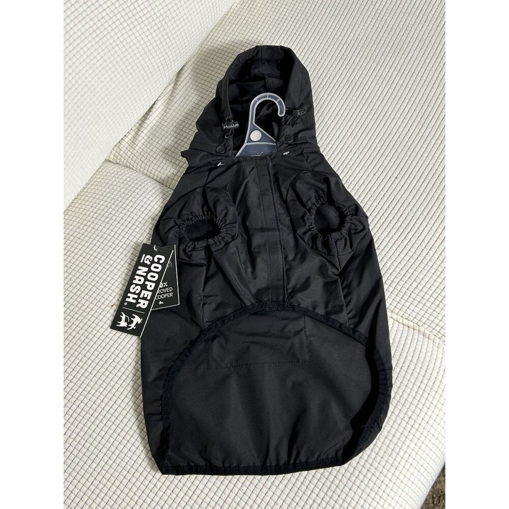 Cooper and Nash Hooded Dog Rain Coat, Pocket, Removeable Hood, Size Medium, NWT